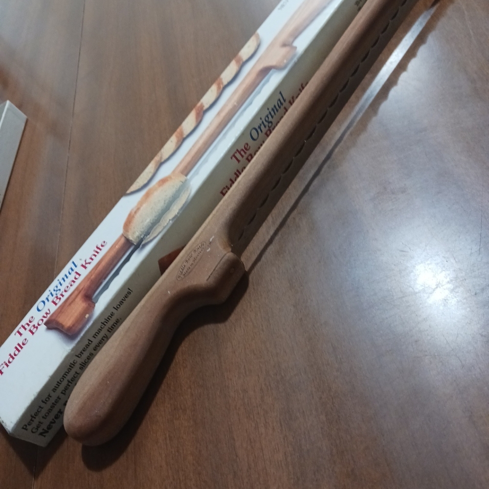 The Original Fiddle Bow Knife In USA Box Vintage Kitchen